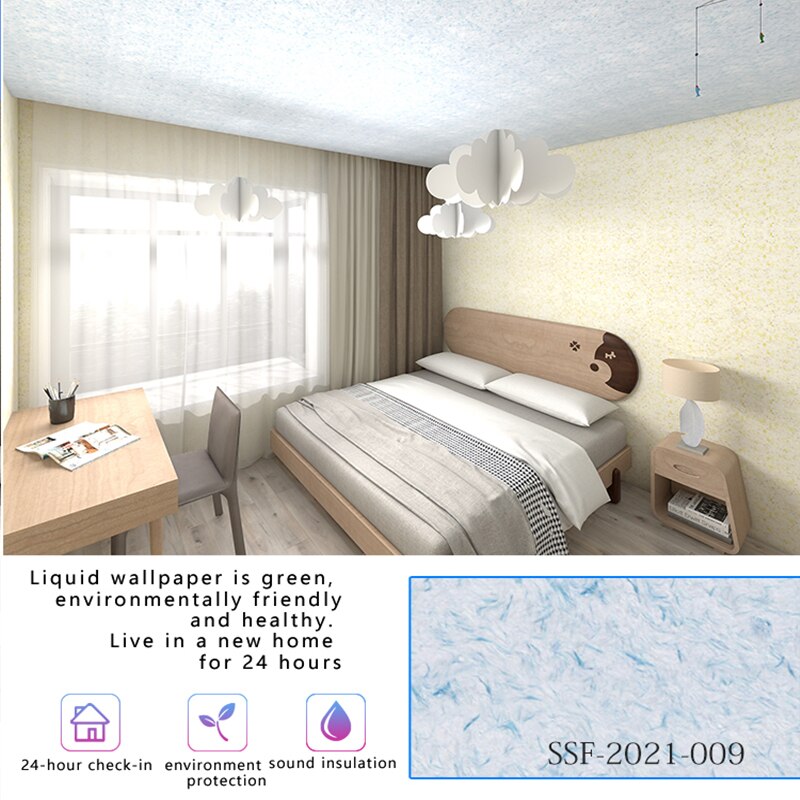 Vloeibaar Behang Ecologische Muur Zijde Gips Ecologische Modder Huishoudelijke Tv Fiber Coating Zelf Borstelen Achtergrond Waterdicht: SSF-2021-009