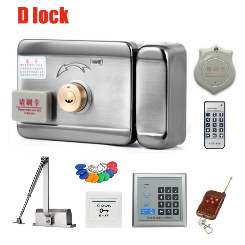 Automatic Door Closers Security System Keypad RFD Door Access Control System Wifi Access Control RFID Reader Electronic Lock Kit: D kit E