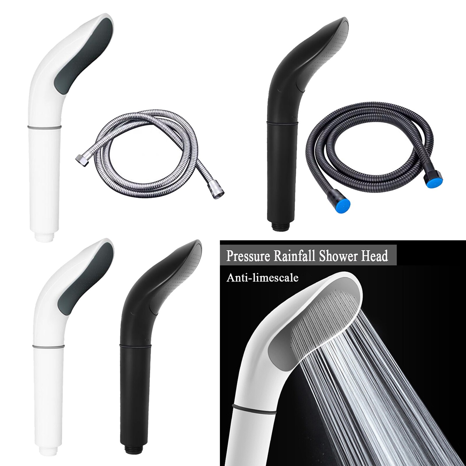 Neerslag Handdouche Met Filter, Hight Druk Afneembare Hand Held Douchekop, Te Reinigen, Rvs Slang