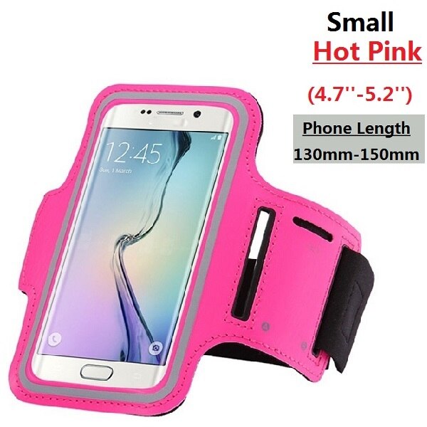 Deporte correr pulsera soporte de teléfono pulsera cinturón funda bolsa para Huawei Nova 5i 5 Pro 4 4e 2s 2 Plus Nova 3i 3e 3 funda bolsa: Hot pink-Small