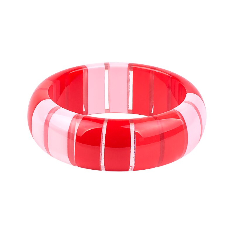 Guanlong Gradient Stripe Resin Round Bracelet Bangle 7 Color for Ladies High Street Jewelry