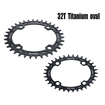 Sykkel kjedekrans 32t/34t/36t ruller oval smal avlet sykkel kjede hjul sykkel tilbehør front stjerne sykkel krone: 32t titan ovale