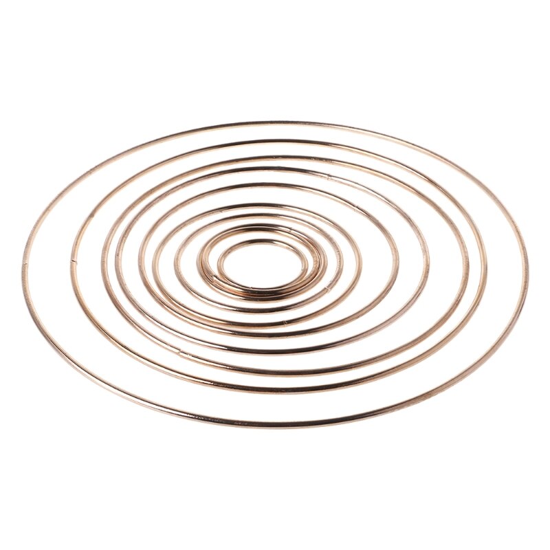 Anillo de atrapasueños de Metal, macramé, accesorio artesanal, bricolaje, 35-190mm, H7ED