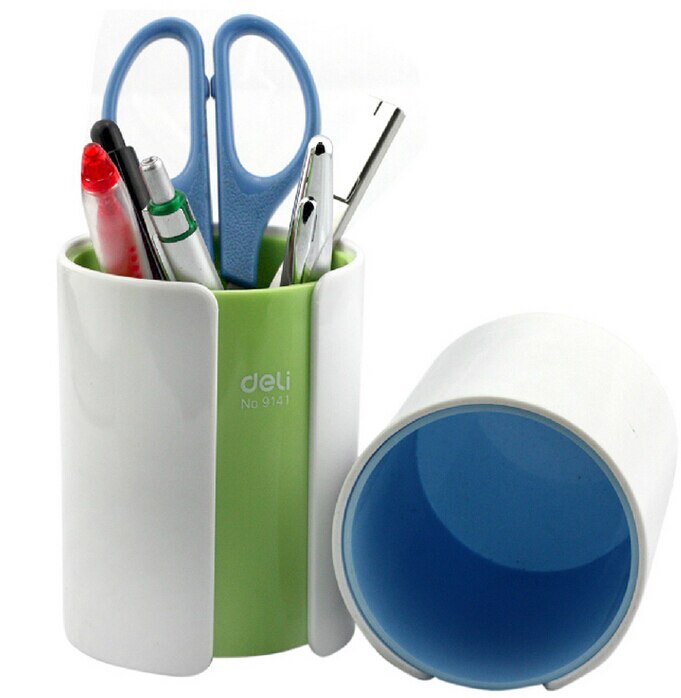 1 pc/ stuks schattige ronde pennenhouders in twee kleuren voor schoolbenodigdheden en kantoorbenodigdheden