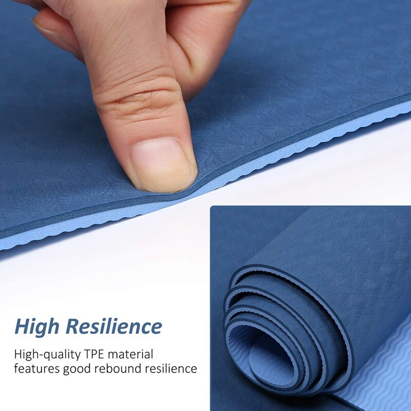 Yogamatte, umweltfreundliche seil-fitnessmatte mit tragegurt für yoga, pilates und bodenübungen, -183 x 61 x 0.8cm cm