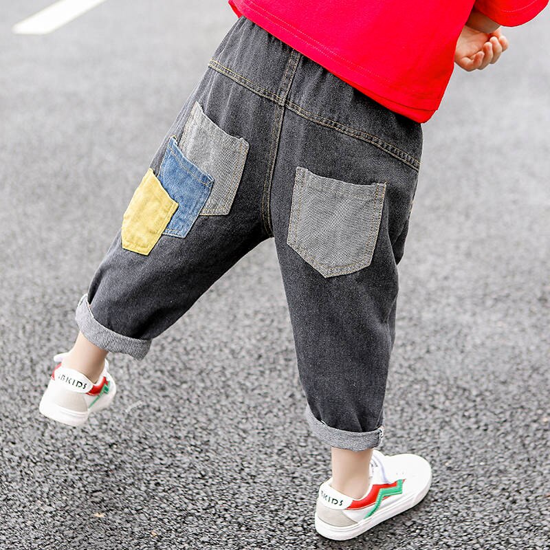 2 3 4 5 6 jahre Jungen Jeans Mehrfarbig Multi-tasche Denim Hosen Kleinkind Baby Jungen Harem Hosen frühling Herbst Hosen Neue