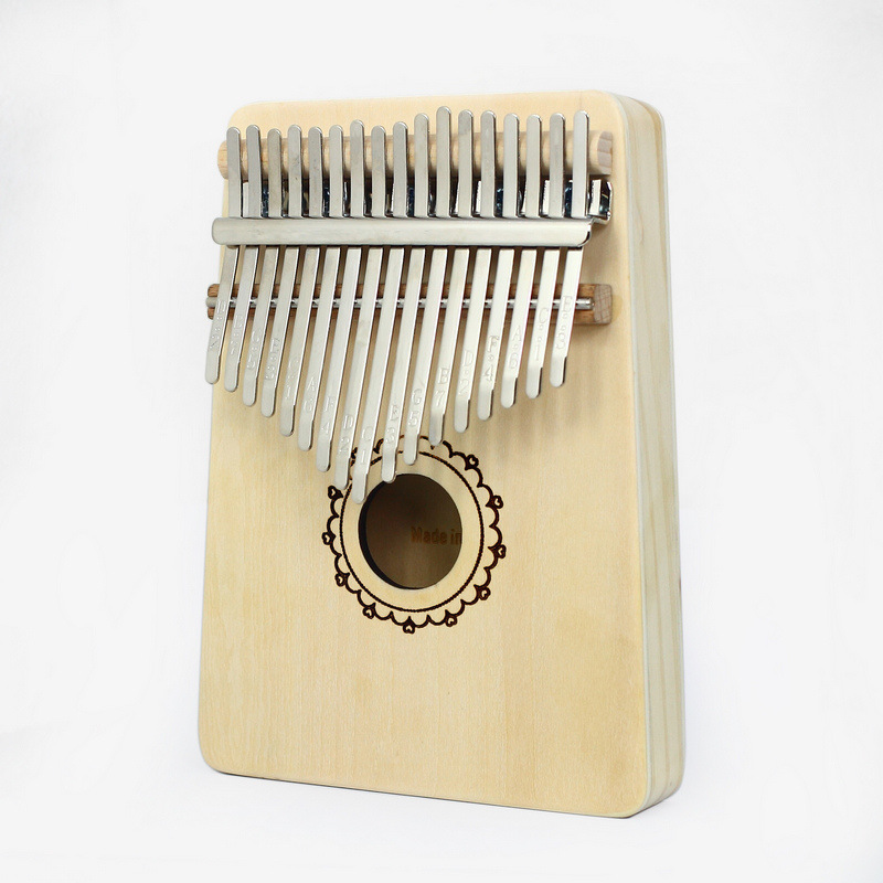 Kalimba, 17 teclas, instrumento Musical africano, Picea Asperata, Piano de pulgar de madera sólida, Kalimba con libro de aprendizaje, Tune Hammer: Color nuez
