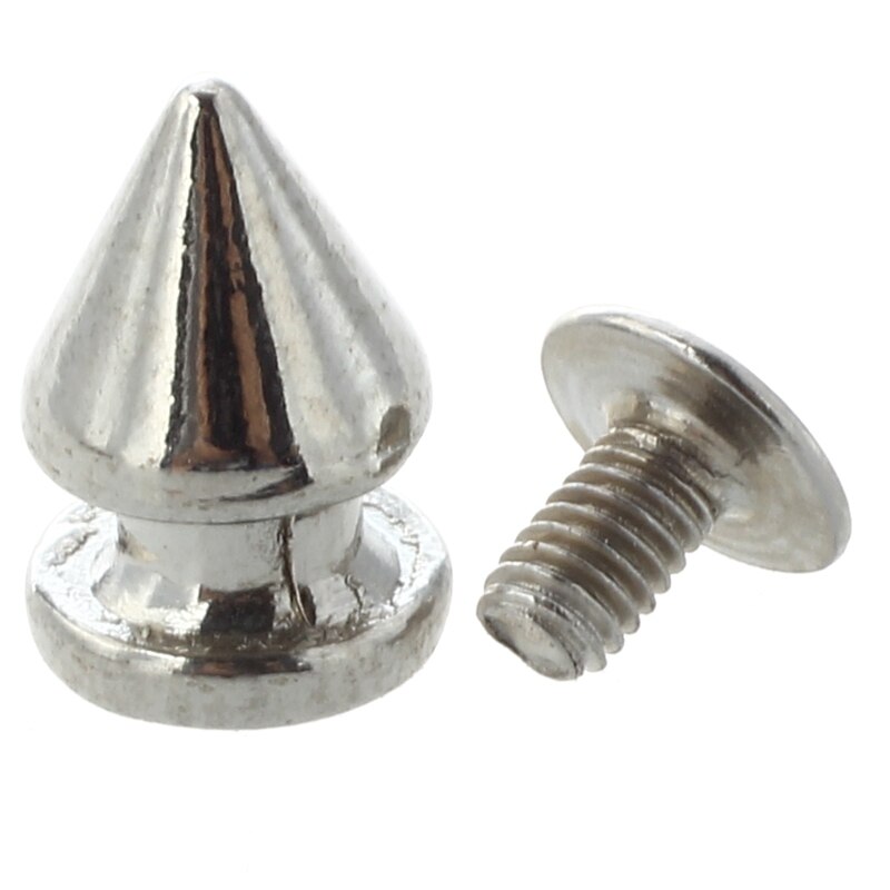 10X Kupfer Nieten Silber Spitz Nieten Punk Nieten Schraube Mit 100X Eisen Silber Konische Niet Schraube Nieten 6Mm