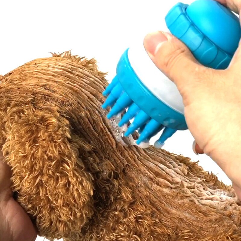 Bärbar silikon hund badborste massage dusch hår kam sprinkler för katter husdjur rengöring trimning verktyg hundar husdjur tillbehör