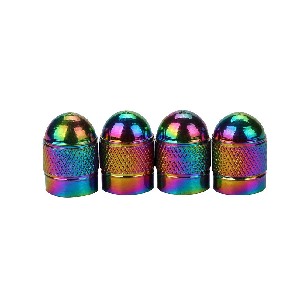 4 stk neonlys farve aluminium bildæk ventilhætter kugle bil lastbil luftport dæksel dæk fælg ventil hjulspindel hætte: E
