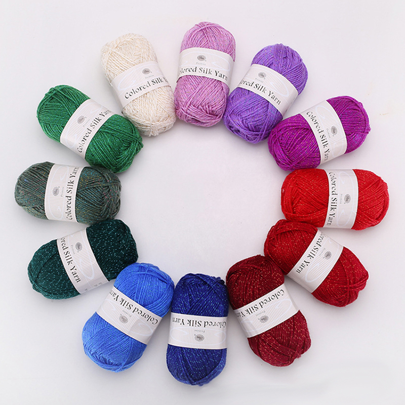 50G Lurex Garen Medium Dikke Acryl Garen Bal Fancy Garen Sjaal Hoed Jasje Breien Lijn Hand Breien Haak Garen