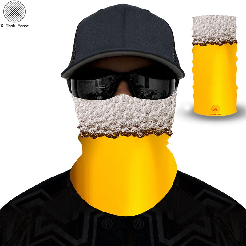 Print øl dag cool 3d sømløs ansigtsmaske motorcykel hovedbeklædning magisk tørklæde udendørs cykling fiskeri ski vandre bandanas