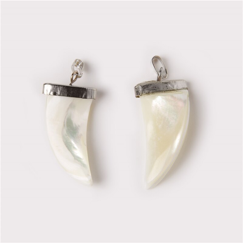 Natuurlijke witte hoorns tandvorm schelp hangers charme voor ketting accessoires sieraden maken diy ketting mooi accessoire