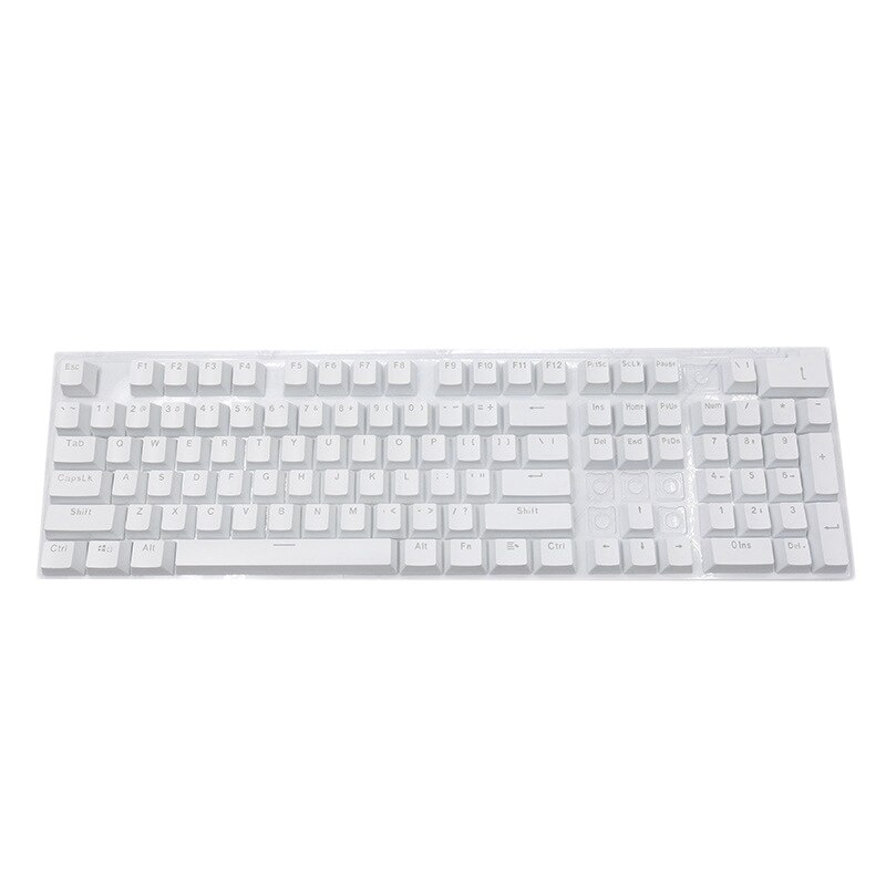Teclas blancas 104 para teclado mecánico, teclas de juego resistentes al desgaste, sin aceite, color blanco: White