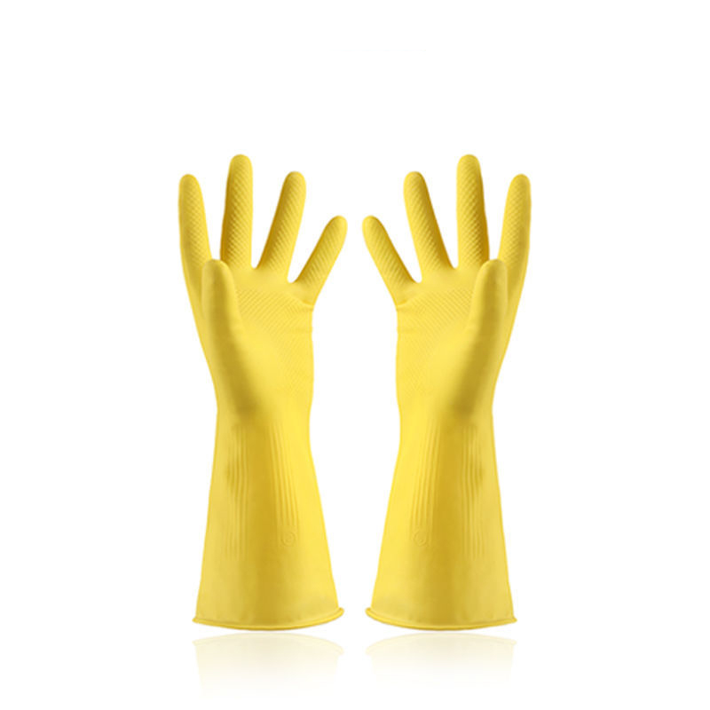 Guantes de látex de goma gruesa para mujer, manoplas de protección de trabajo de plástico resistentes al desgaste, resistentes al agua, para lavar platos, Invierno: 1 pair / L