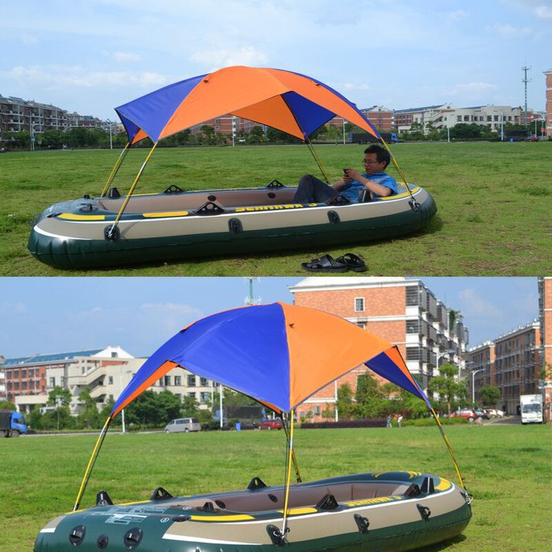 Oppustelig båd kajak tilbehør fiskeri solskærm regn baldakin kajak kit sejlbåd fortelt topdæksel 2-4 personer bådeskygge