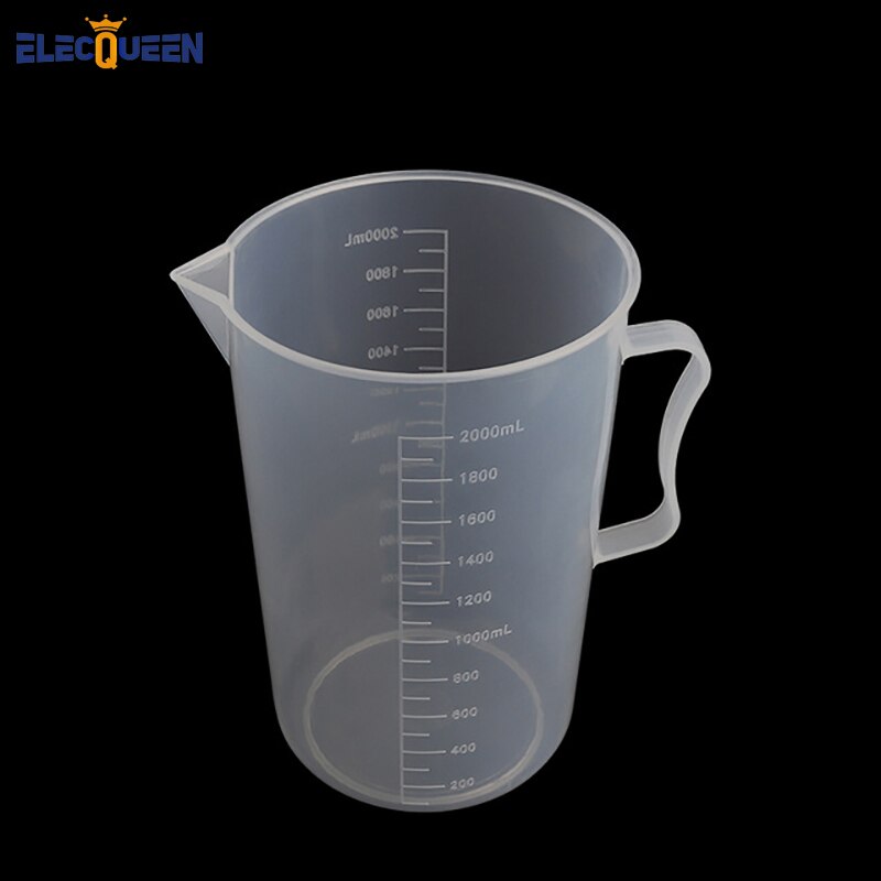 Homebrew Plastic Beakers,Food Grade Measuring 2000ml Beaker with Handle Temperature Acid Resistant Cup for Wort Beer Wine Making