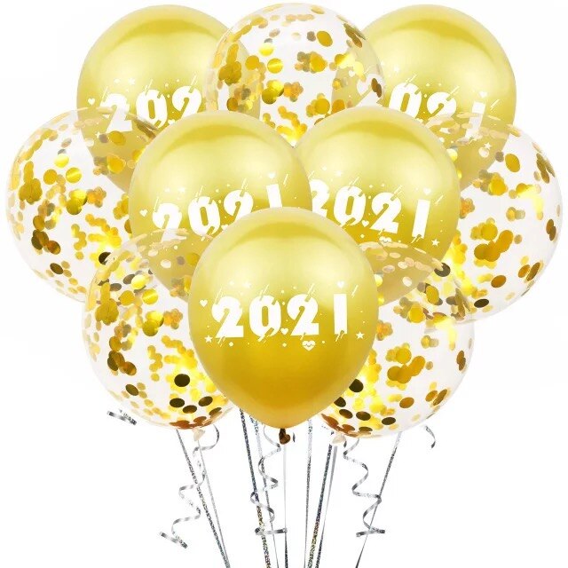 10 stk 12 tommer glade år tal trykt latex balloner år tema fest dekoration balloner: Guld 1