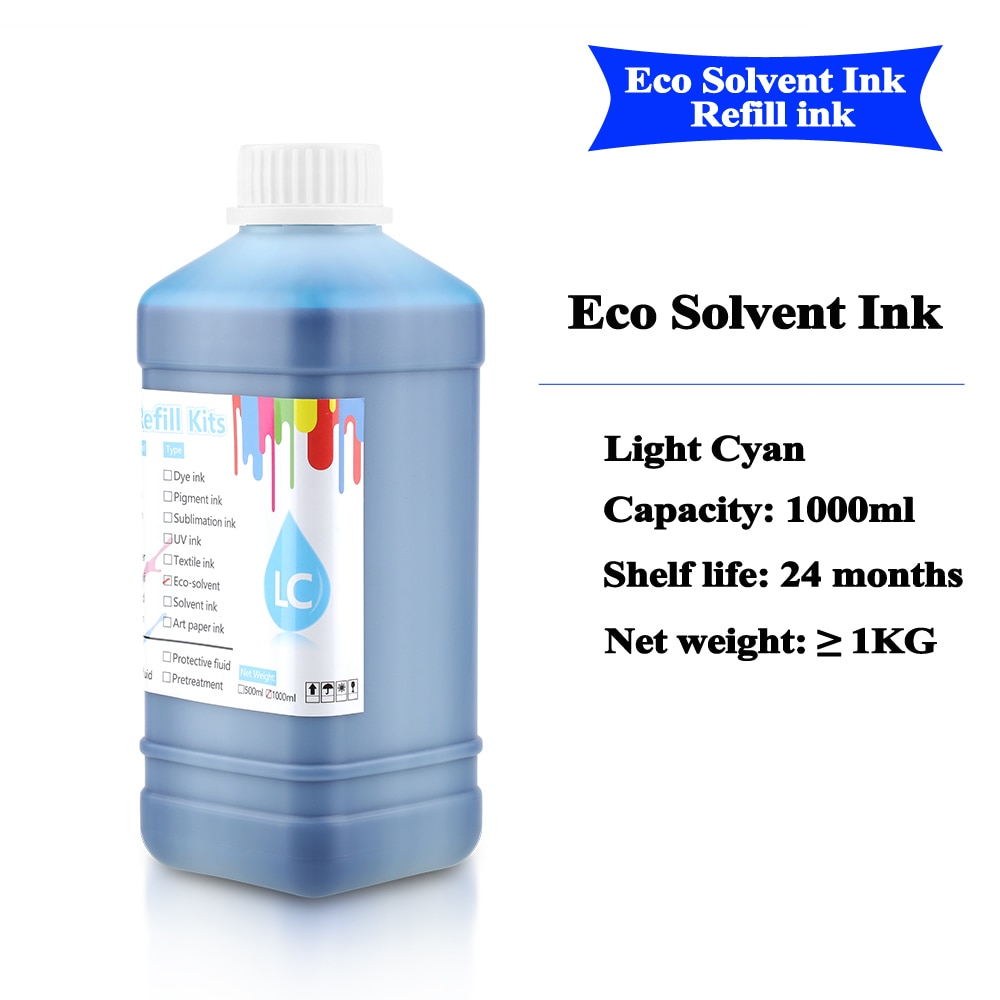 250ML 500ML 1000ML Eco Solvent Ink for Epson DX5 DX6 DX7 printhead Mimaki JV33 JV34 CJV300 JV3 JV5 CJV150 CJV160 CJV30 Printer