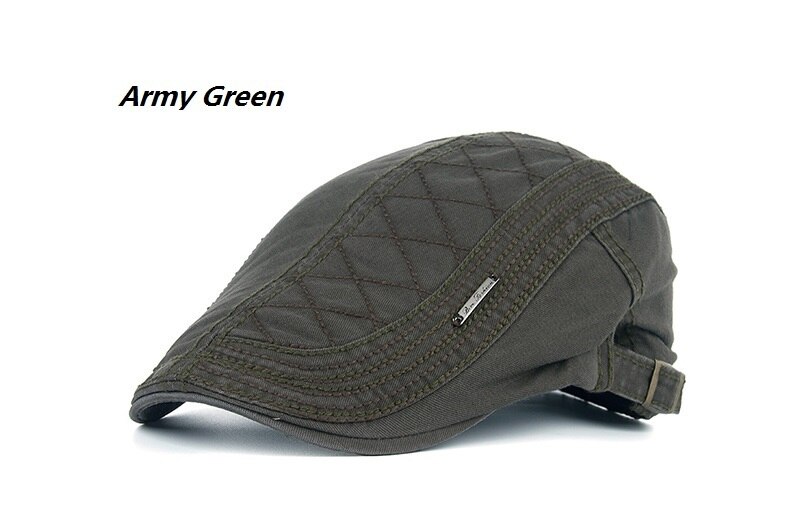 JAMONT algodón boina sombrero para hombres Vintage Baret gorra boina Francesa irlandés boinas mujeres huesos gorra plana masculina gorra para hombres: Army Green