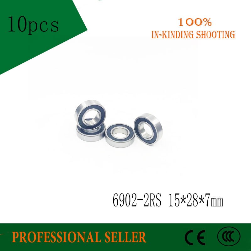 10PCS 6902-2RS 15x28x7MM Metric Thin Section Bearings 61902RS 6902 RS bike hub part