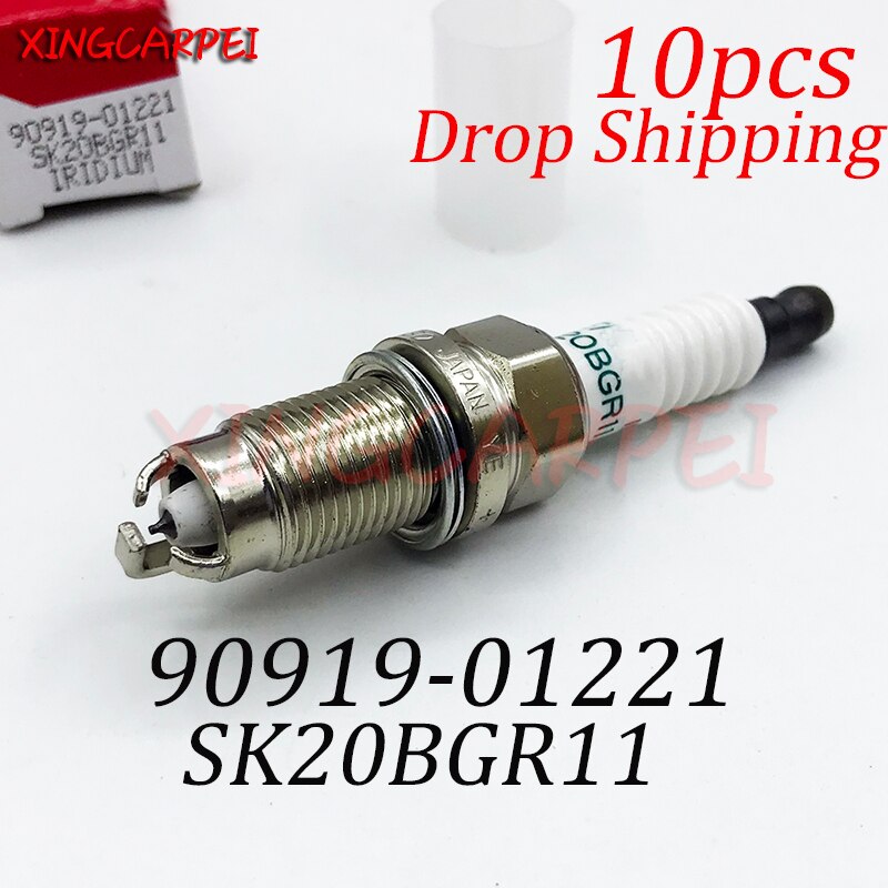 10pcs 90919 01221 SK20BGR11 Iridium Spark Plug Fit For Toyota Avensis RAV4 Vista Noah 90919 01221 Auto Part