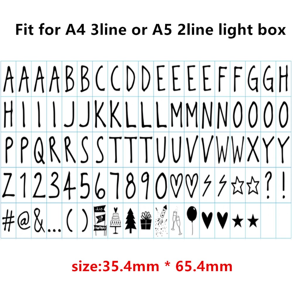 Cinema Lightbox Letters voor de A4 A5 Cinema lichtbak 90PCS Zwart Kleurrijke Letters & Borden & Card Voor night Lamp DIY Verlichting