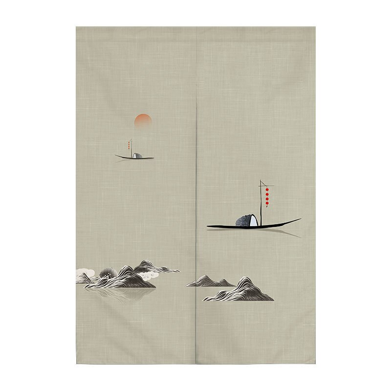 Chinese Lotus Deur Gordijn Woonkamer Slaapkamer Keuken Hlaf Gordijn Japanse Gordijn Noren Feng Shui Gordijn: 02 / 85x90cm