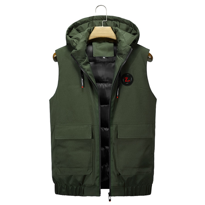 neue Herren Jacke Ärmellose Weste Winter Casual Mäntel Männlichen Baumwolle Gefütterte männer Weste Männer Verdicken weste 3XL: green / L