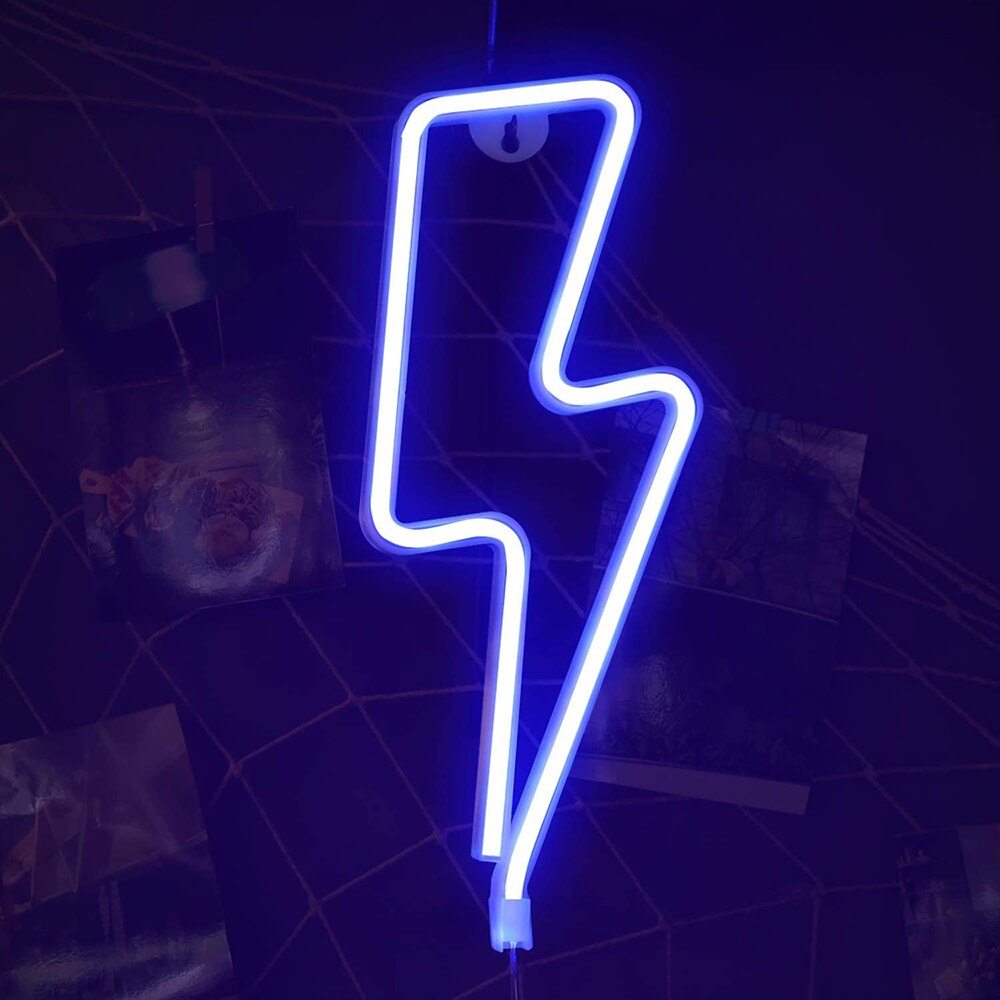 Kühlen Blitz Neon- Zeichen freundlicher Schlafzimmer Zauberstab Dekoration Blau Rosa verrotten warm Weiß Blitz bilden LED Lampe Büro Spielen Zimmer dezember