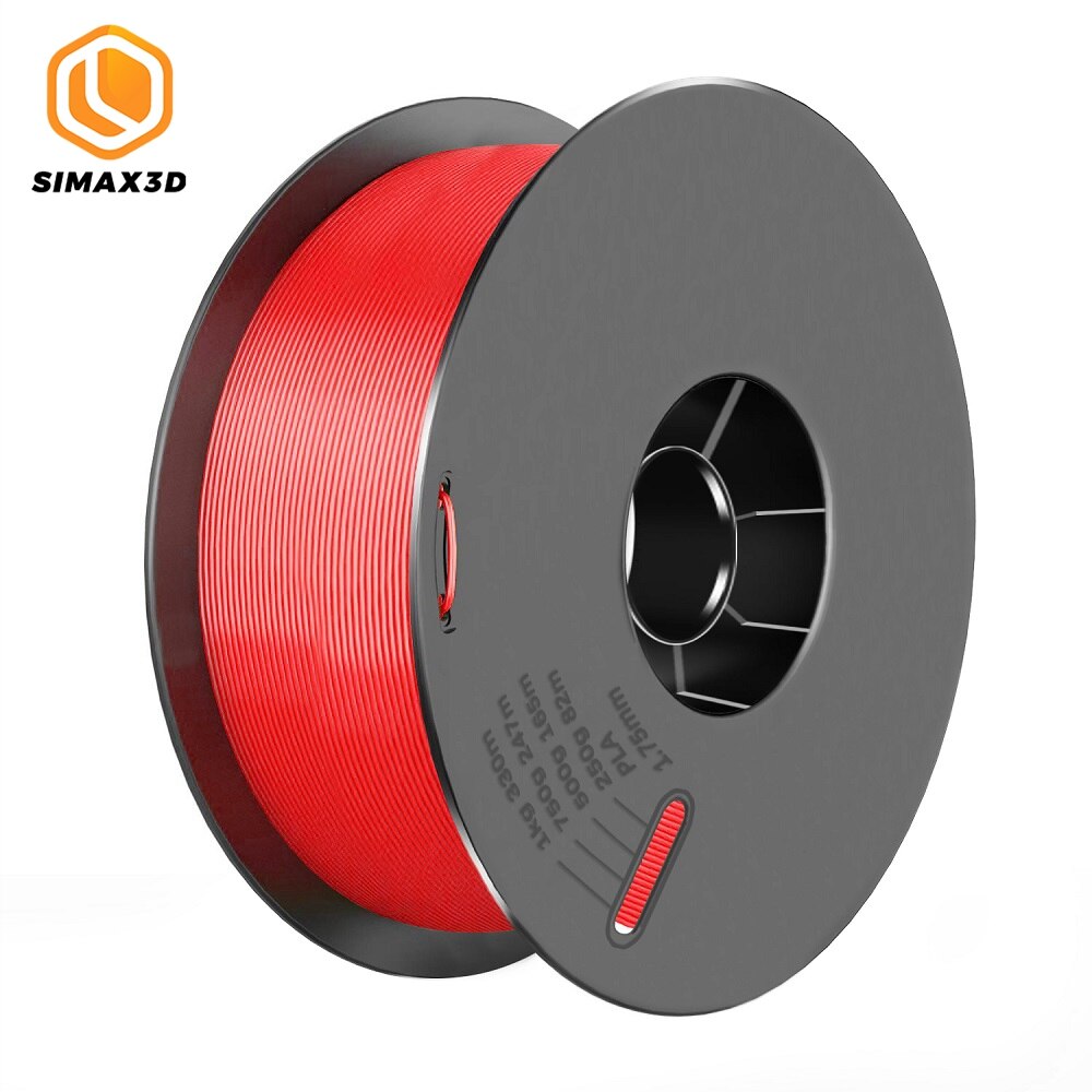 SIMAX3D 1.75mm PLA filament consumables 3D printer parts extruded plastic spool mpressora with all biodegradable resin: PLA red