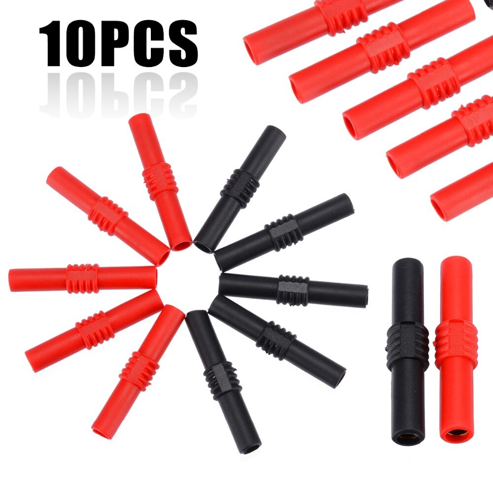 10pcs 4mm Banana Jack Female to Female Adapter Coupler Connector Insulated Banana Plug Connectors