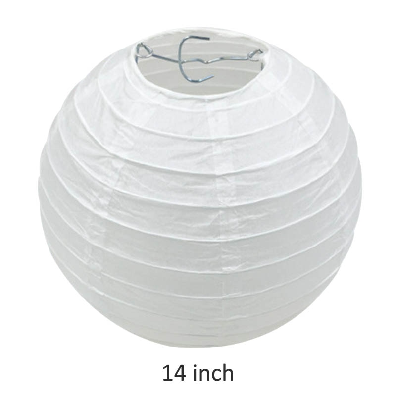 Accessoires de fête d'anniversaire blanc fournitures d'école maternelle enfants ronds peinture lanterne de papier chinois bricolage lanterne abat-jour