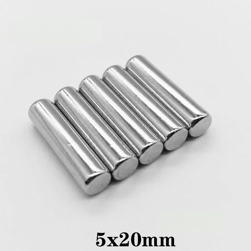 5 ~ 100 Stuks 5X20 Mm Zeldzame Aarde Magneten Diameter 5X20 Mm Kleine Ronde Magneten 5mm X 20 Mm Permanente Neodymium Magneten Sterke 5*20 Mm