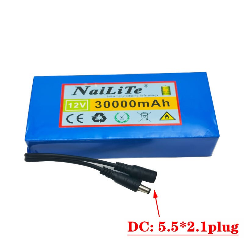 Echtes 100% 12V 30Ah Lithium-ionen akku DC neue tragbare 12,6 V 30000mah batterie mit EU stecker + 12,6 v1a ladegerät