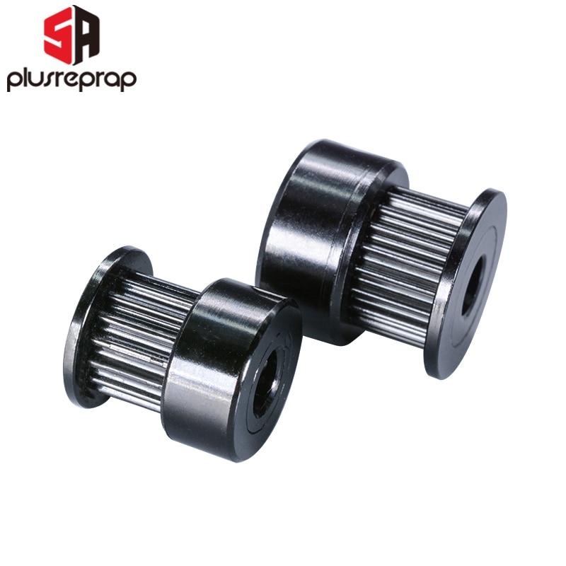 Polea de sincronización negra GT2 de 16/20 dientes, diámetro de 5mm, polea de aluminio de eje para piezas de impresora 3D de correa de 6mm, 2/5 piezas