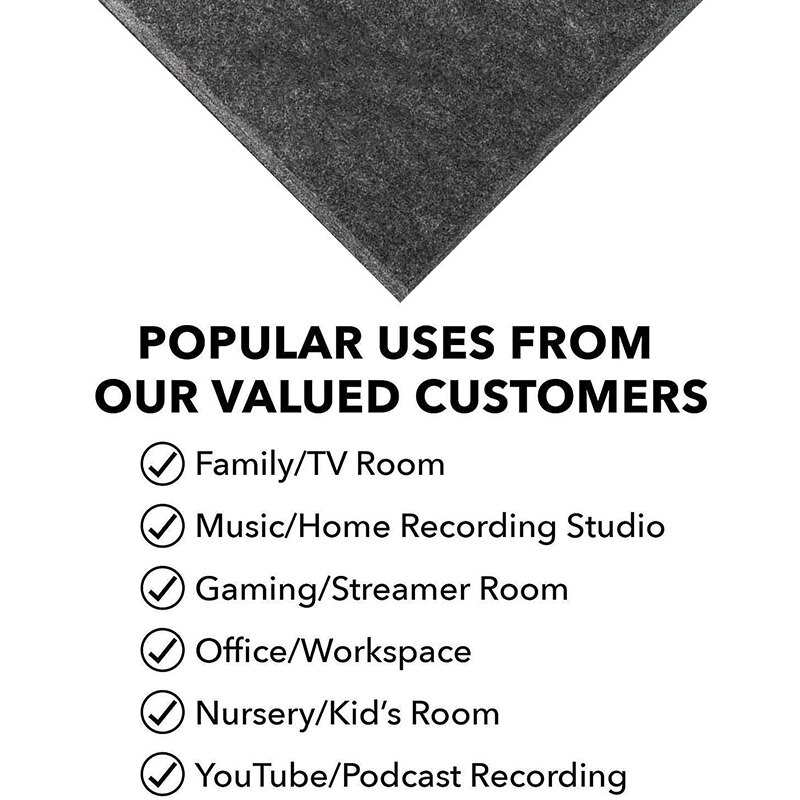 6 Pcs Acoustic Absorption Panels, Beveled Ceramic Tiles for Sound Insulation, Suitable for Houses, Etc