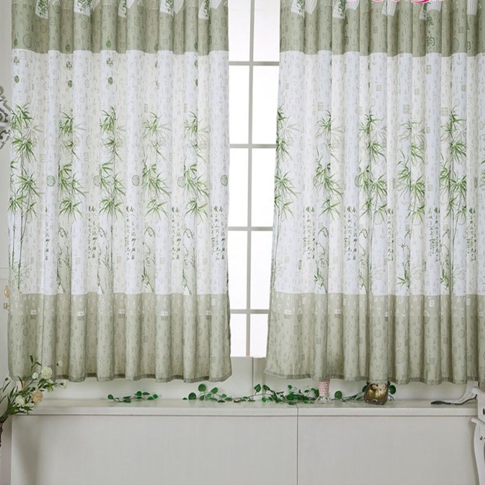 Retro bambu kuvio calico verho valmiin tuotteen kangas ikkunan verhot olohuoneen sisustamiseen шторы в гостинную