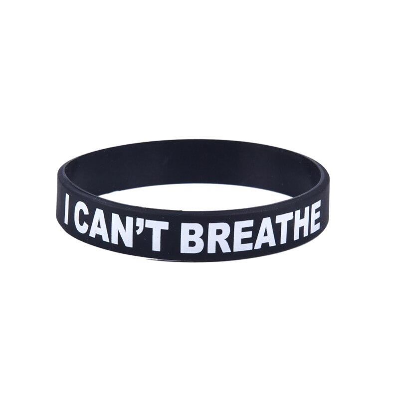 Vies noires matière Bracelet en Silicone je ne peux pas respirer Bracelet en caoutchouc Bracelet et bracelets pour hommes femmes bijoux: black