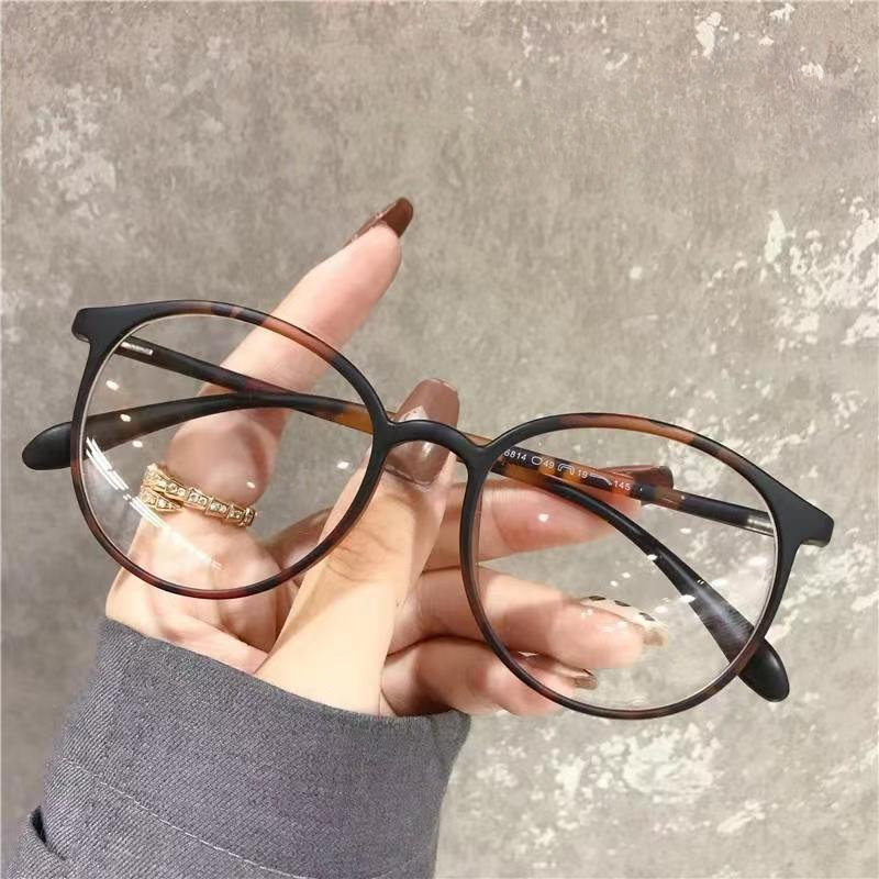 Damglasögon med runda, klara linser, närsynthet, transparenta bågar, glasögon med närsyn, unisex, anti-blåstrålning, dioptrier, närsynthet: Vit / +250
