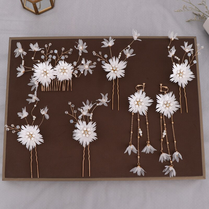 Medel – ensemble de trois pièces de bijoux de mariée, peigne à cheveux en fleur de cristal fait à la main, boucles d&#39;oreilles, ensemble de coiffure de mariage, offre spéciale