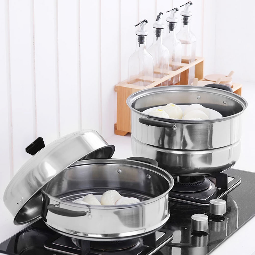 28/30Cm Keuken 2/3 Layer Stoomboot Potten Roestvrij Staal Stoomboot Mand Instant Pot Accessoires Voor Gerechten Cook Soep noedels