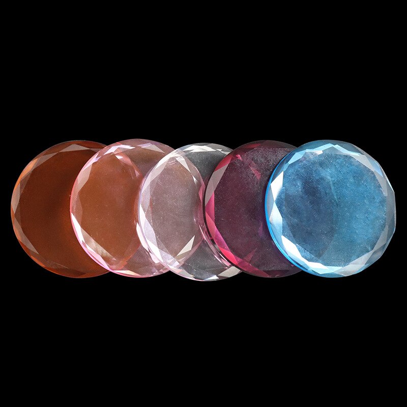 Support de pierre de Jade en cristal rond, colle adhésive pour Extension de cils colorés de , palette en verre stéréo, outils de maquillage