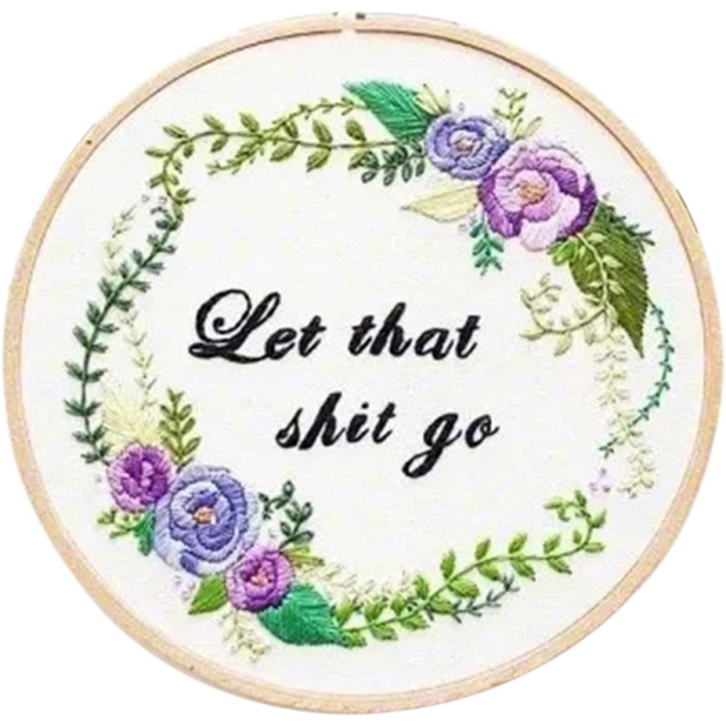 3D Embroidery DIY Kit Flowers Pattern Cross Stitch Bamboo Embroidery Hoop Handmade Crafts Sewing Supplies: A2