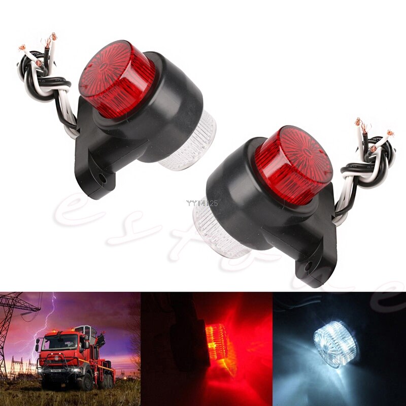 1 paar 10-30V 8 LED Rood & Wit Zijmarkeringslicht Lamp voor Vrachtwagen Vrachtwagen Caravan april