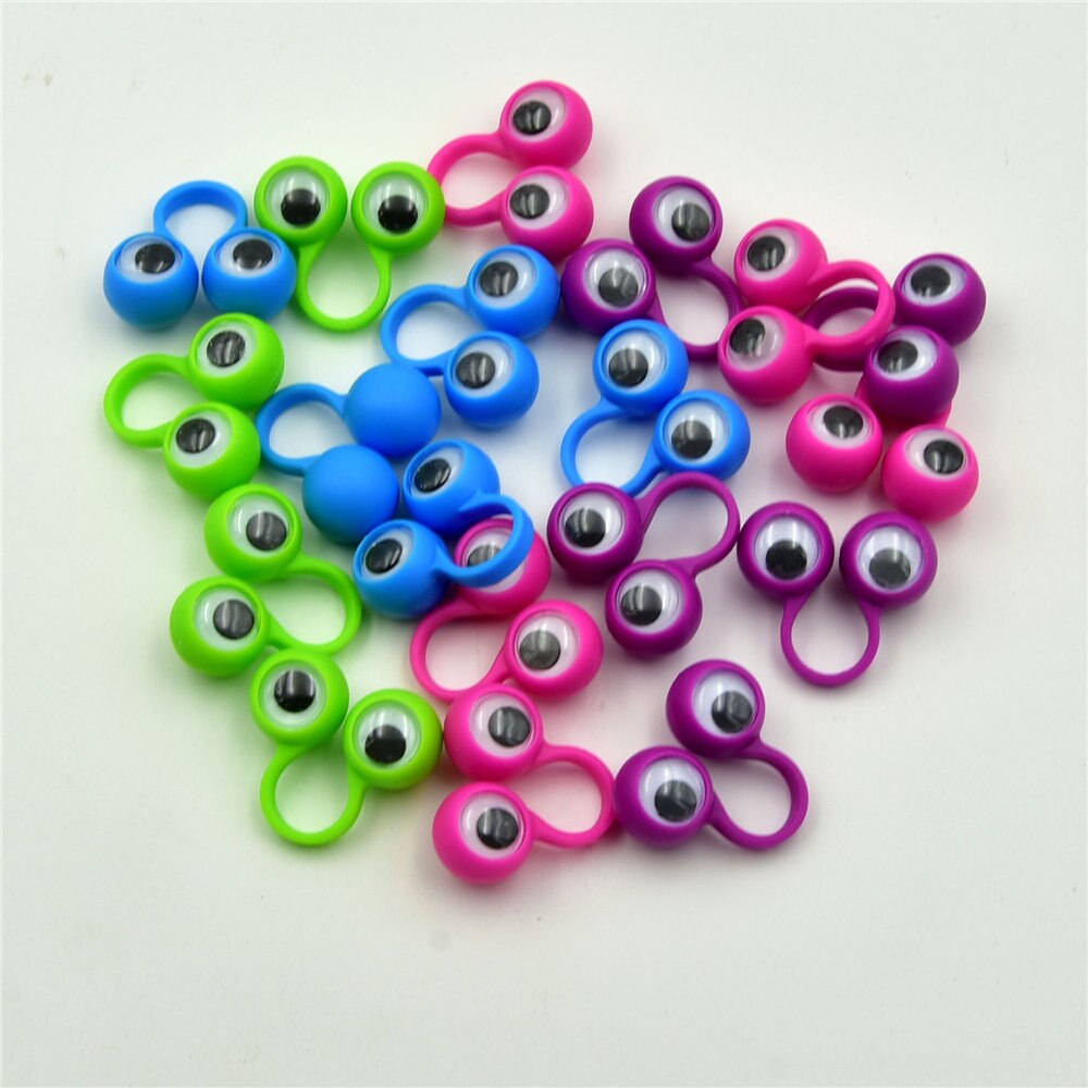 Google Eye Finger Puppe Plastic Rings with Wiggle Eyes Spies For Birthday Party Kids Gags & Practical Jokes Toy