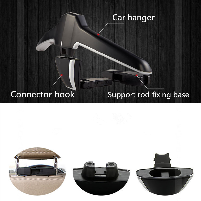 Perchero para coche, colgador trasero para silla, perchero Interior para coche, perchero para asiento de coche ABS, colgador de ropa para Clip trasero, colgador interior para coche