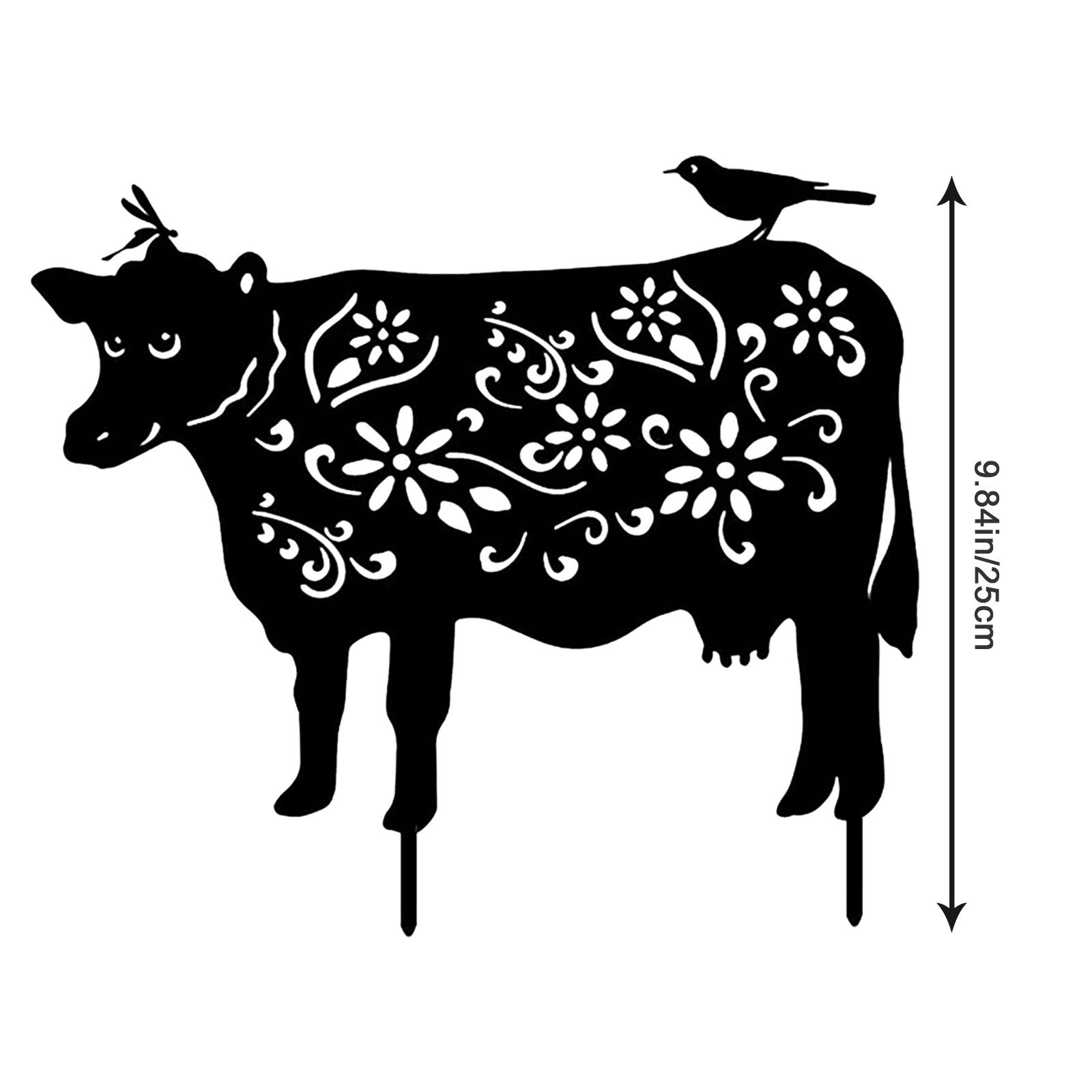 Cattle Garden Decoration Cattle Yard Art Decoration For Garden Backyard Lawn Stakes Plastic Hen Yard Decor Acrylic Crafts