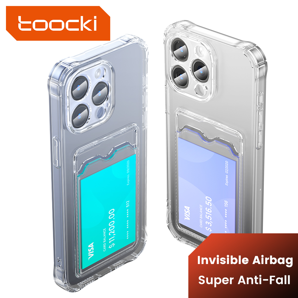 Toocki Transparante Telefoonhoesje Duidelijke Telefoontas Voor iPhone 15 14 13 12 Pro Max Plus Siliconen TPU Zachte Schokbestendige Achterkant Portemonnee Cover