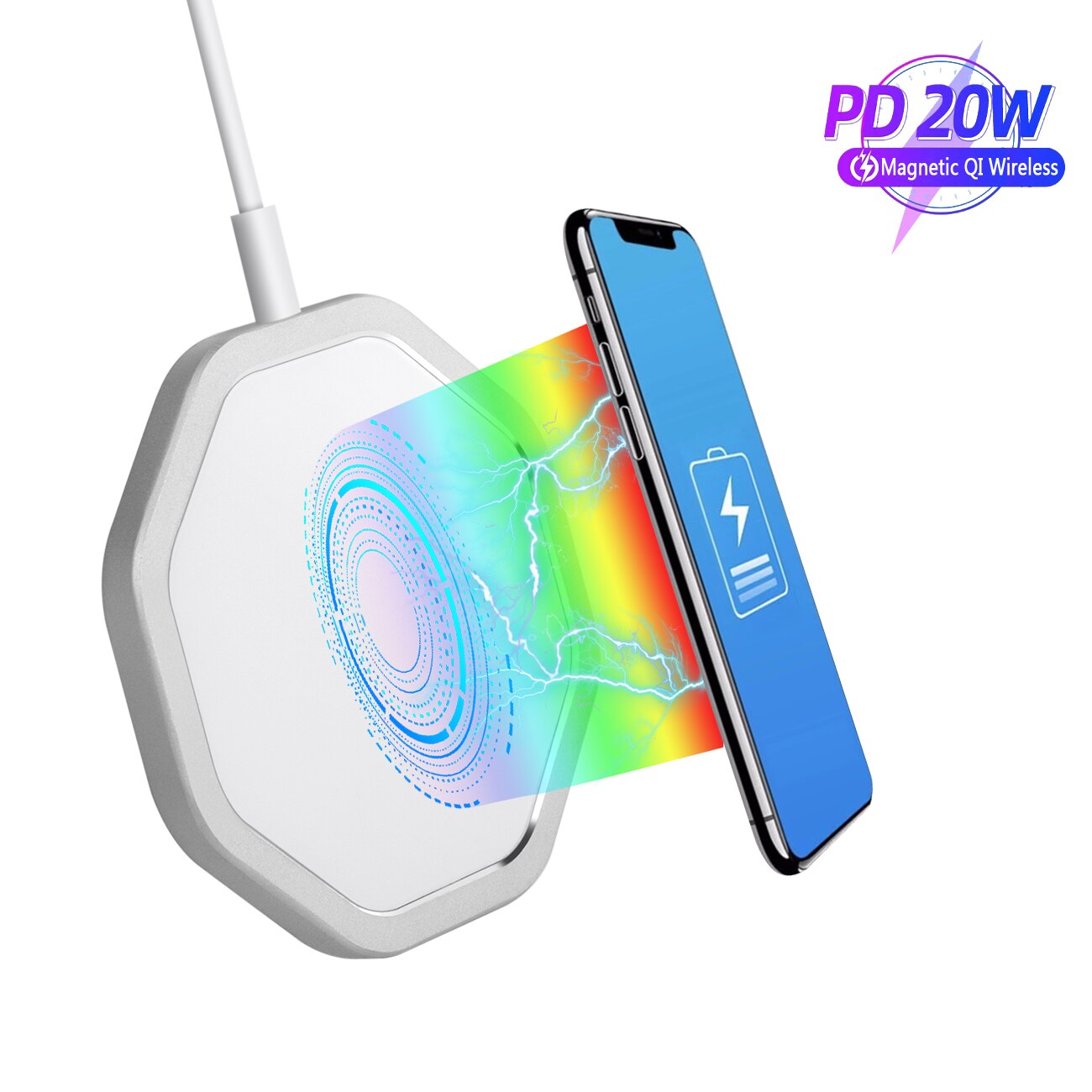 Qi 20W Snelle Lading Magnetische Draadloze Oplader Pad Voor Iphone 12/12 Pro/13/13 Pro Magneet Adsorpation Inductie Oplader base